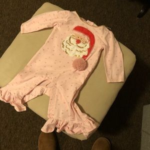Little girls 3-6 month Santa Claus Outfit.